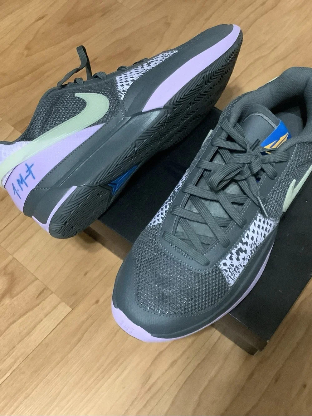 Nike men’s JA Morant Grey & Lavender Low-Top Sneakers
